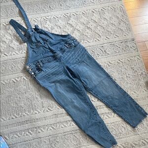 Women's Blue Denim Maternity Overalls
